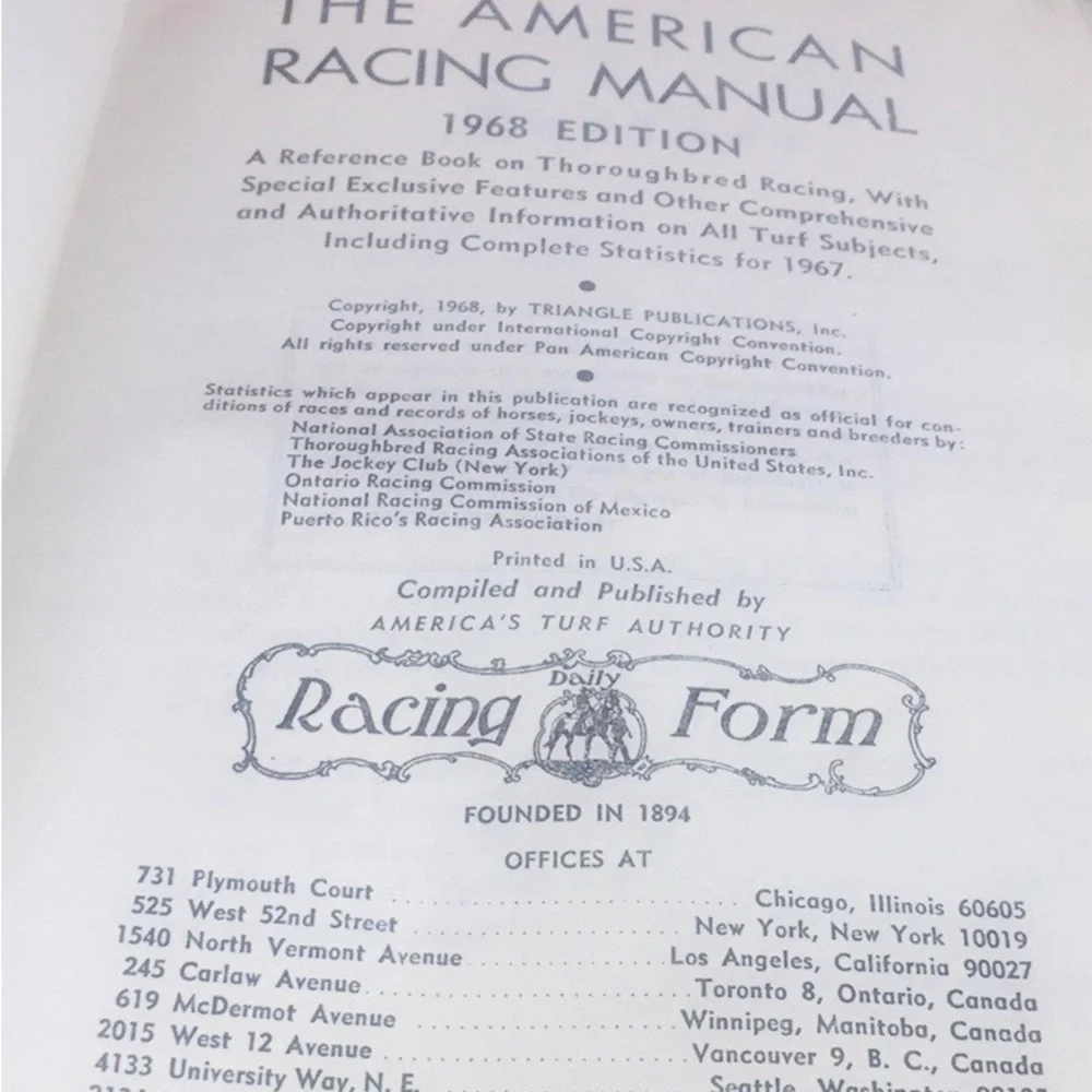 Vintage 70s Thoroughbred Horse Racing Books and Pace Calculator